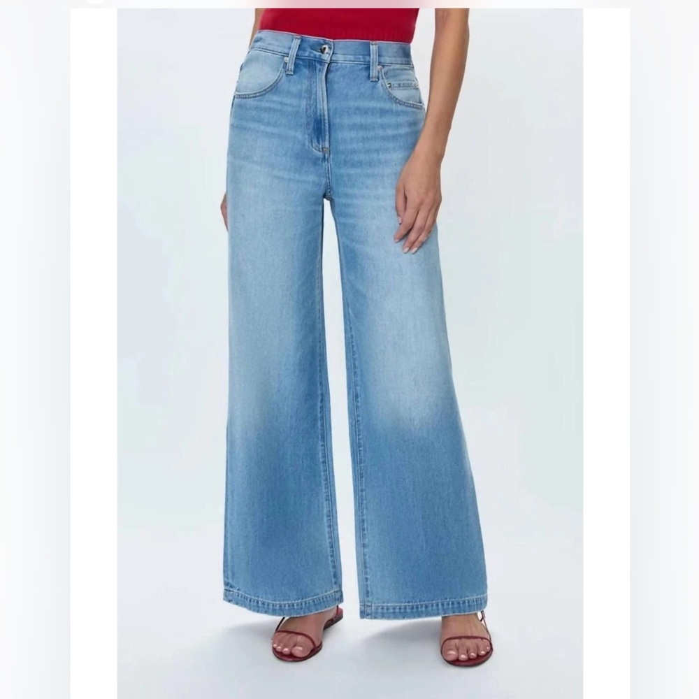 Pistola Jadyn Mid Rise Palazzo Jeans Woman 31 Medium Wash Tencel Streetwear